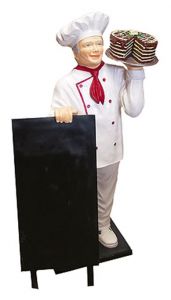 ER005A Chef con tarta tridimensional, 140 cm de altura