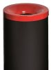 T770027 Fireproof paper bin Black steel with yellow colored lid 90 liters