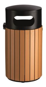 T110506 Outdoor Litter bin Black steel/brown polystyrene 40 liters