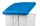 T115575 Mobile plastic pedal bin White 70 liters Blue lid