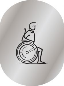 T719954  Plaque pictogramme aluminium satine Toilettes pour Handicapé