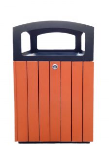 T110516 Square litter bin for outdoor spaces 70 liters