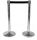 T103352 Stainless steel rowd Retractable belt stanchion Black strip 2 meters (Pack of 2 pieces)