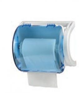 T705636 Dispensador de papel en rollo ABS transparente blanco-azul