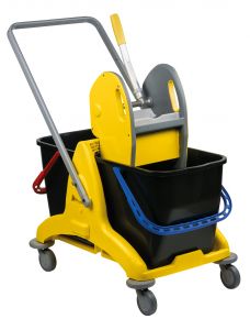 T705001 Double bucket mop trolley with wringer 50 lt