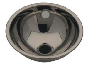 LX1080 Lavabo sferico in acciaio inox scarico centrale 420X455X160 mm - LUCIDO - 