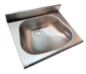 LX1440 Hand basin for shelves with shoulder pad in stainless steel 450x370x130 mm -SATINATO-