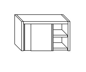 PE7025 Cabinet with sliding doors in stainless steel with a shelf L = 190cm